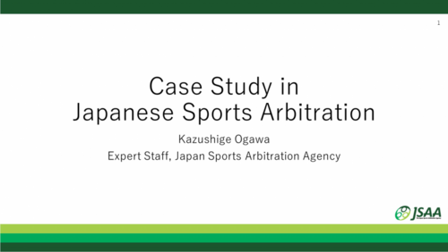 Case study in Japanese Sports Arbitration