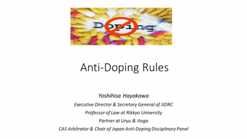 Anti-Doping rules Prof. Hayakawa